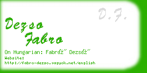 dezso fabro business card